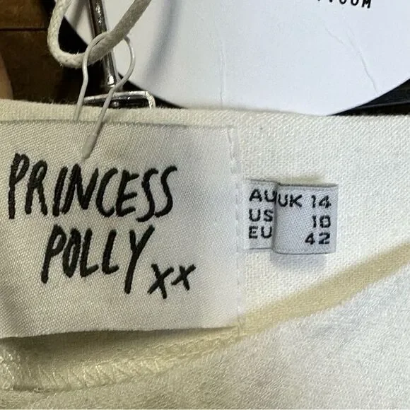 Princess Polly White Simona Linen Pants Sz 10 US NWT - Picture 6 of 13